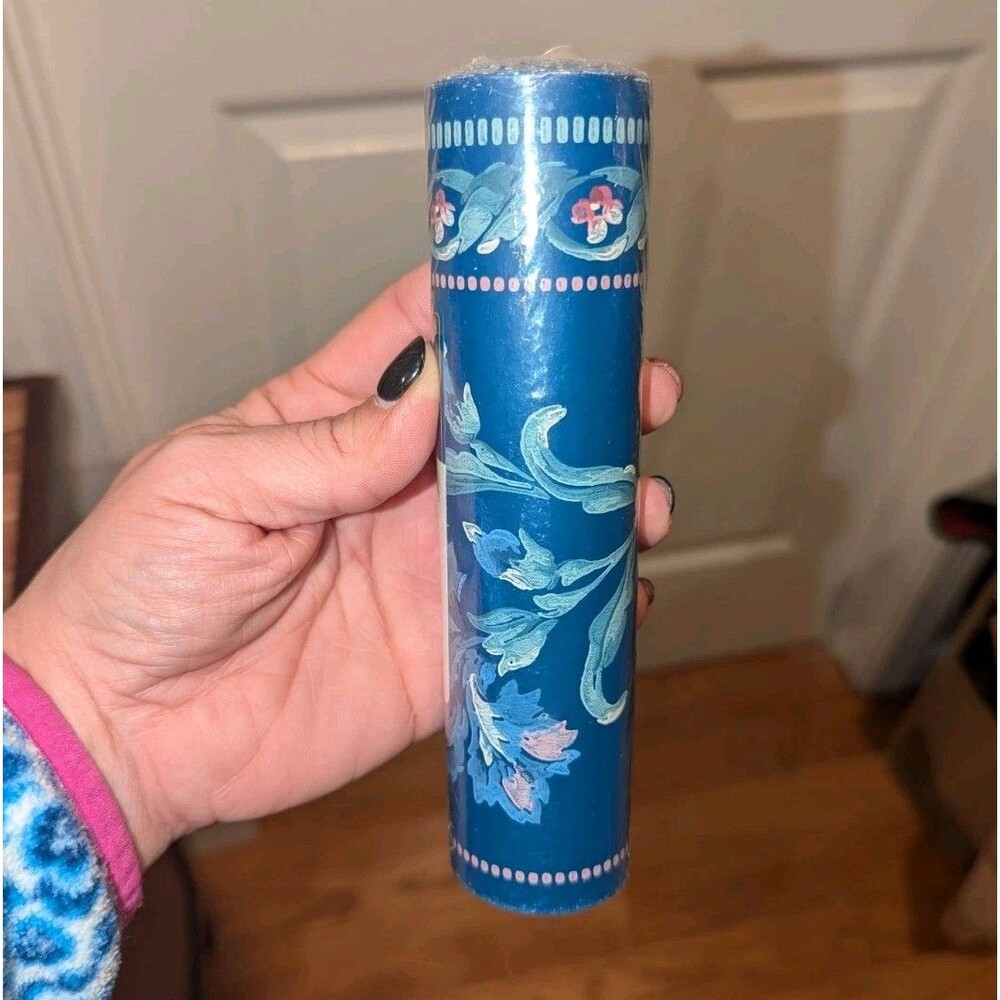 Vintage Cottagecore Village Blue Wall Paper Border 15’ X 6.37” Floral Pattern